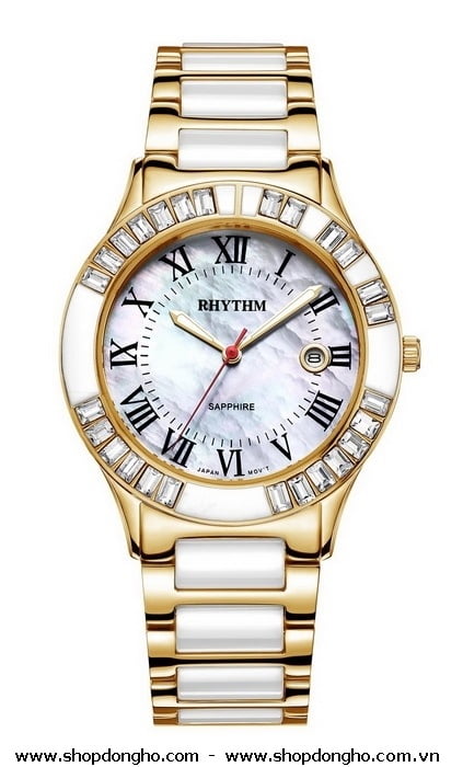 Hình ảnh Đồng Hồ Nữ Rhythm F1203T04-LSK-T Dây Inox Mặt Tròn Pin Quartz SHOPDONGHO.com
