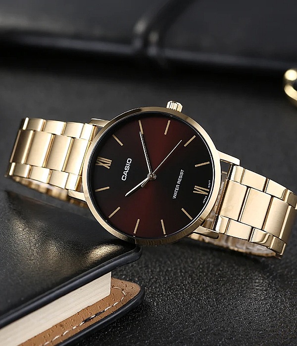 Hình ảnh đồng hồ Nam Casio MTP-VT01G-5BUDF Pin (Quartz) - Tròn - Dây Inox (Thép Không Gỉ) chính hãng