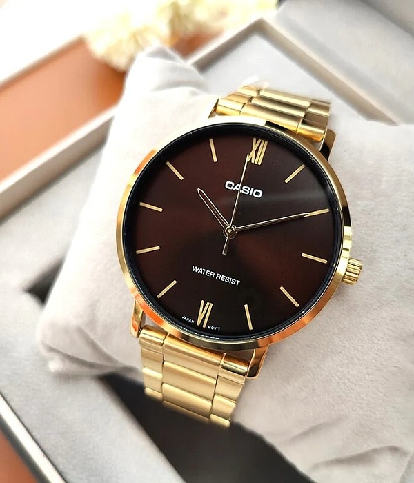 Hình ảnh đồng hồ Nam Casio MTP-VT01G-5BUDF Pin (Quartz) - Tròn - Dây Inox (Thép Không Gỉ) chính hãng