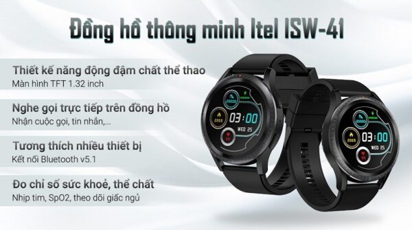 Đồng hồ thông minh Itel ISW-41 chống nước, nghe gọi được