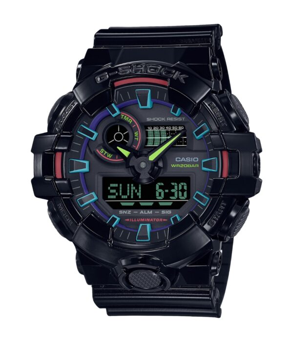 Đồng Hồ Casio G-Shock GA-700RGB-1ADR Nam Dây Cao Su Mặt Tròn Đẹp Tại SHOPDONGHO.COM