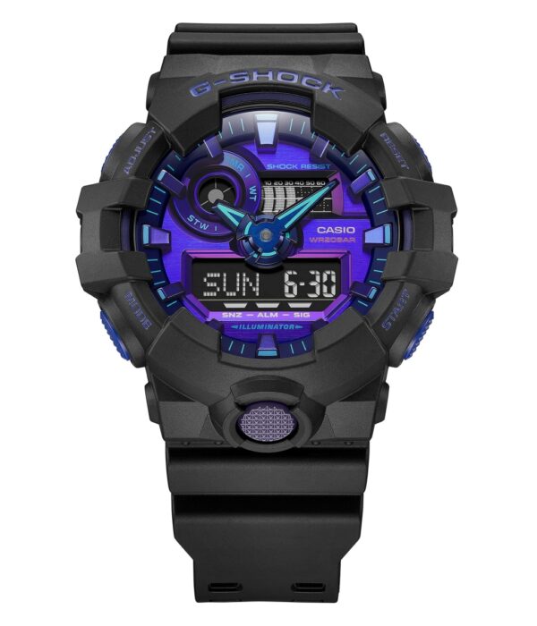 Hình ảnh đồng hồ Nam Casio GA-700VB-1ADR Pin (Quartz) - Tròn - Dây Cao Su (Nhựa) chính hãng