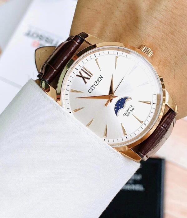 Hình ảnh đồng hồ Nam Citizen AK5003-05A Pin (Quartz) - Tròn - Dây Da chính hãng