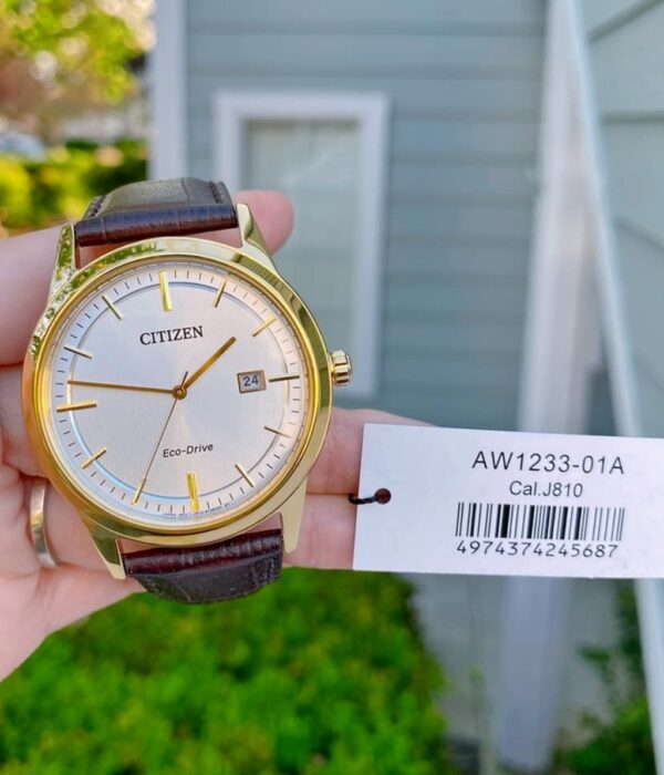Hình ảnh đồng hồ Nam Citizen AW1233-01A Eco-Drive (Năng lượng ánh sáng) - Tròn - Dây Da chính hãng