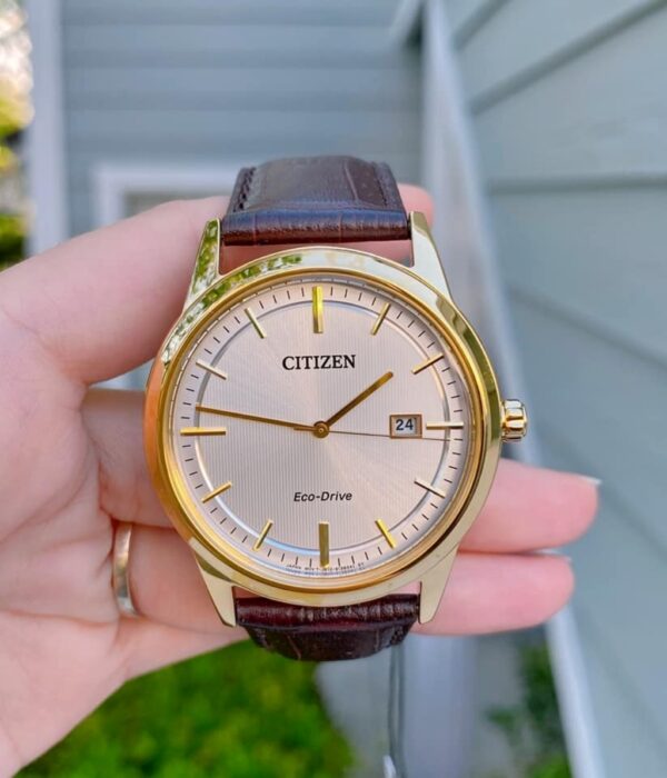 Hình ảnh đồng hồ Nam Citizen AW1233-01A Eco-Drive (Năng lượng ánh sáng) - Tròn - Dây Da chính hãng