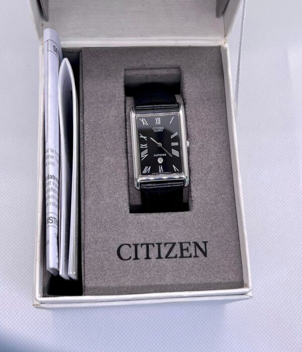 Hình ảnh đồng hồ Nam Citizen BG5057-07F Pin (Quartz) - Vuông - Dây Da chính hãng