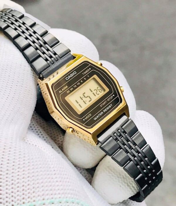 Hình ảnh đồng hồ Nữ Casio LA690WGB-1DF Pin (Quartz) - Vuông - Dây Inox (Thép Không Gỉ) chính hãng