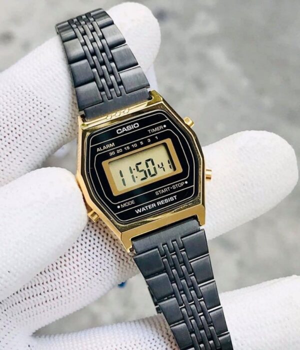 Hình ảnh đồng hồ Nữ Casio LA690WGB-1DF Pin (Quartz) - Vuông - Dây Inox (Thép Không Gỉ) chính hãng