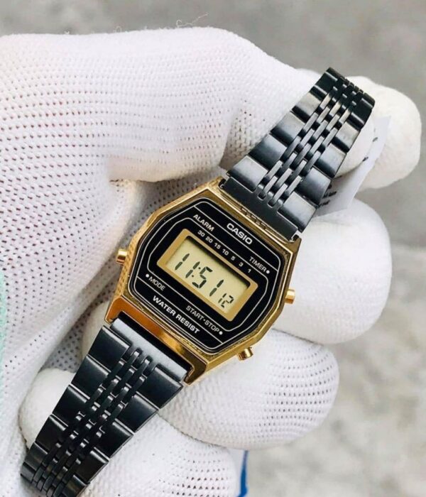 Hình ảnh đồng hồ Nữ Casio LA690WGB-1DF Pin (Quartz) - Vuông - Dây Inox (Thép Không Gỉ) chính hãng