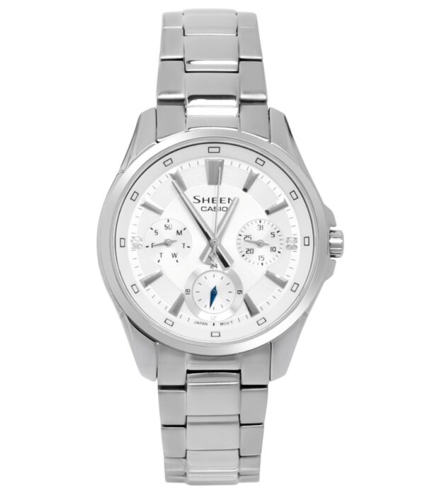 Hình ảnh đồng hồ Nữ Casio SHE-3060D-7AUDR Pin (Quartz) - Tròn - Dây Inox (Thép Không Gỉ) chính hãng