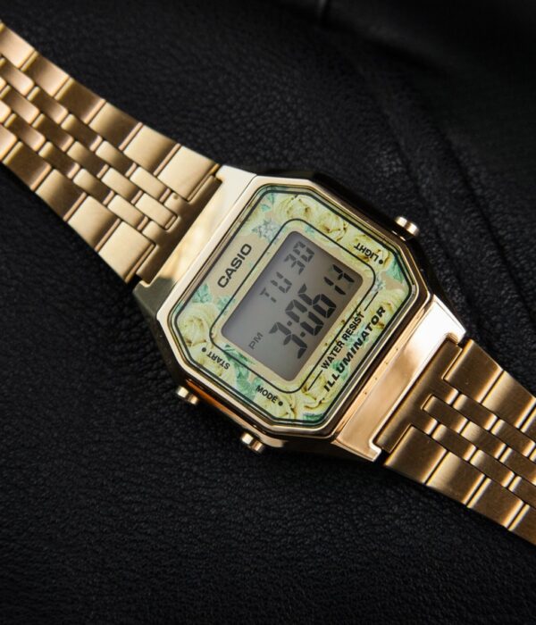Hình ảnh đồng hồ Nữ Casio LA680WGA-9CDF Pin (Quartz) - Vuông - Dây Inox (Thép Không Gỉ) chính hãng