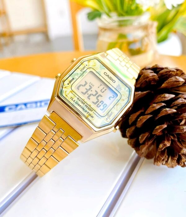 Hình ảnh đồng hồ Nữ Casio LA680WGA-9CDF Pin (Quartz) - Vuông - Dây Inox (Thép Không Gỉ) chính hãng
