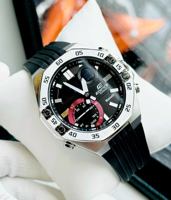 Đồng hồ Casio ECB-10P-1ADF Nam máy Pin (Quartz) Dây Cao Su (Nhựa) mặt Bát Giác chính hãng