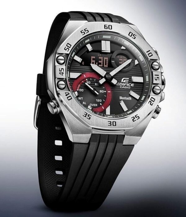 Đồng hồ Casio ECB-10P-1ADF Nam máy Pin (Quartz) Dây Cao Su (Nhựa) mặt Bát Giác chính hãng