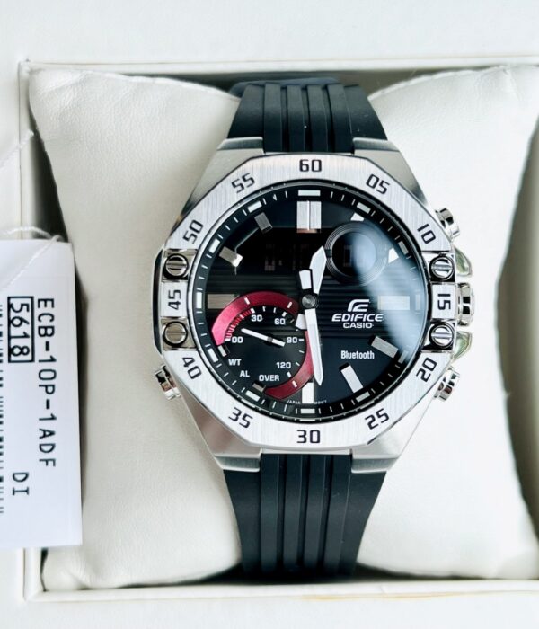 Đồng hồ Casio ECB-10P-1ADF Nam máy Pin (Quartz) Dây Cao Su (Nhựa) mặt Bát Giác chính hãng