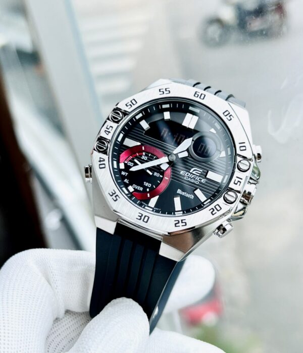Đồng hồ Casio ECB-10P-1ADF Nam máy Pin (Quartz) Dây Cao Su (Nhựa) mặt Bát Giác chính hãng