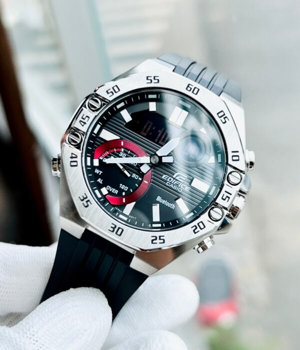 Đồng hồ Casio ECB-10P-1ADF Nam máy Pin (Quartz) Dây Cao Su (Nhựa) mặt Bát Giác chính hãng