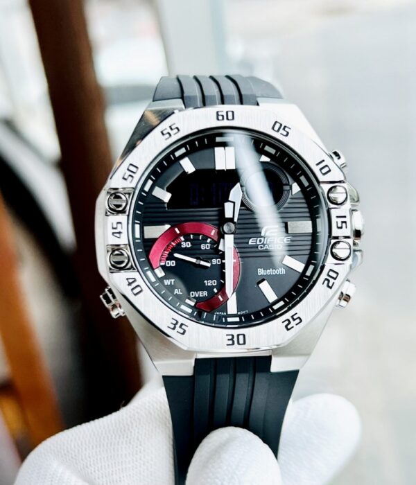 Đồng hồ Casio ECB-10P-1ADF Nam máy Pin (Quartz) Dây Cao Su (Nhựa) mặt Bát Giác chính hãng