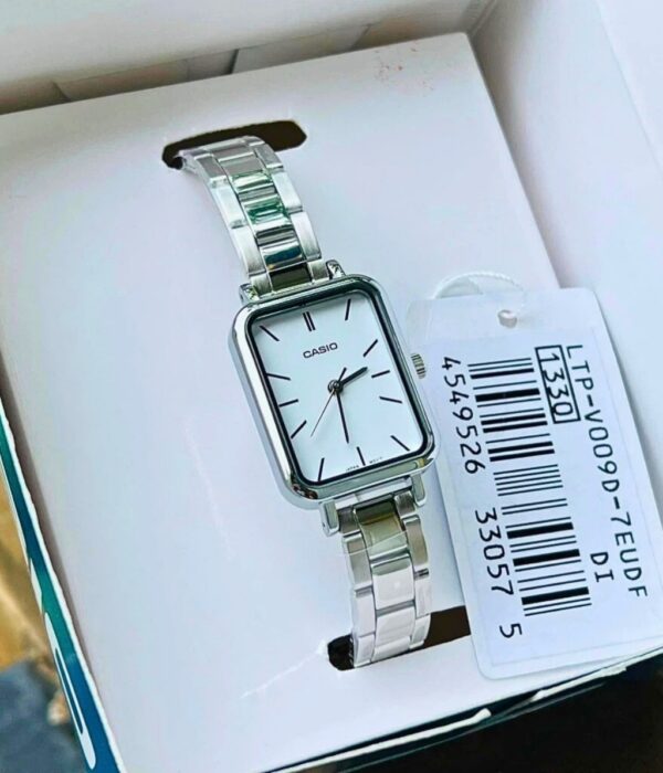 Đồng hồ Casio LTP-V009D-7EUDF Nữ máy Pin (Quartz) Dây Inox (Thép Không Gỉ) mặt Vuông chính hãng