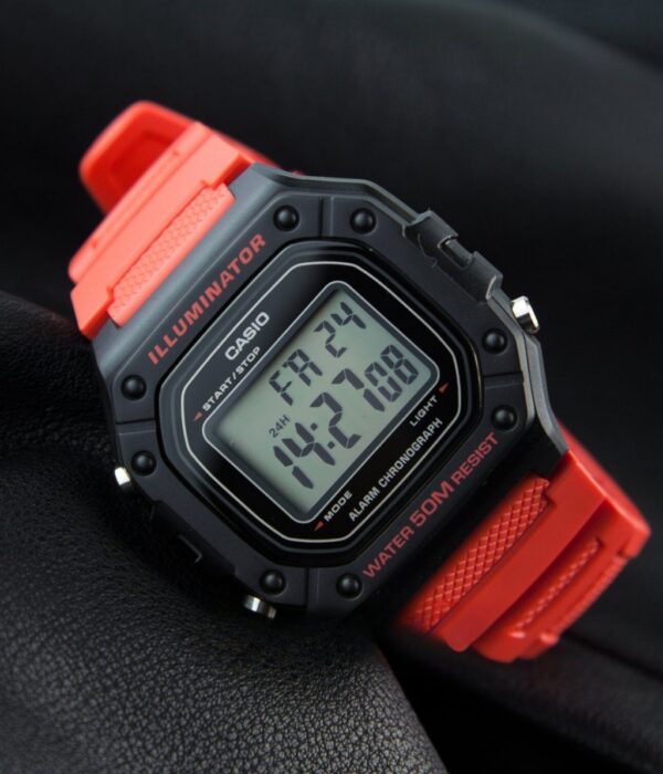 Đồng hồ Casio W-218H-4BVDF Nam máy Pin (Quartz) Dây Cao Su (Nhựa) mặt Vuông chính hãng