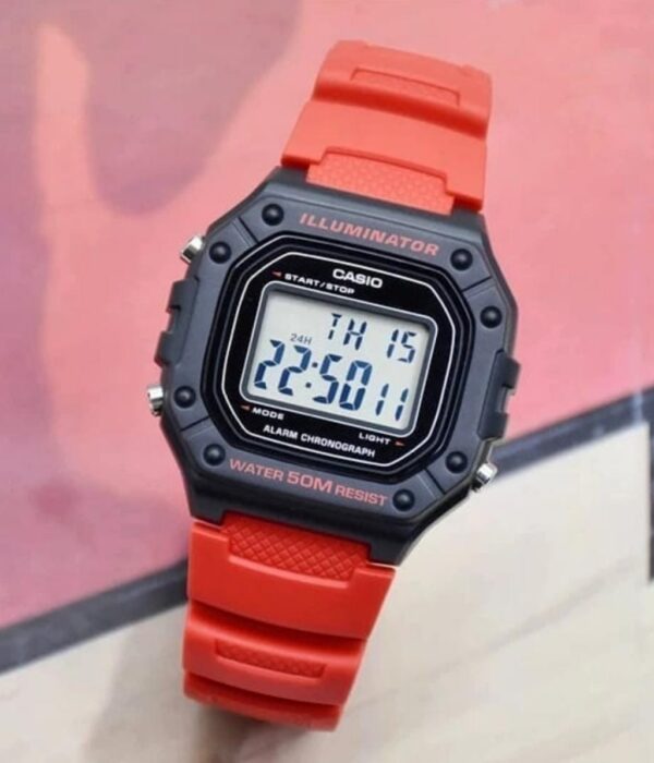 Đồng hồ Casio W-218H-4BVDF Nam máy Pin (Quartz) Dây Cao Su (Nhựa) mặt Vuông chính hãng