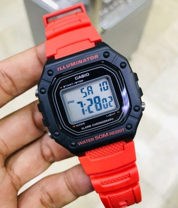 Đồng hồ Casio W-218H-4BVDF Nam máy Pin (Quartz) Dây Cao Su (Nhựa) mặt Vuông chính hãng