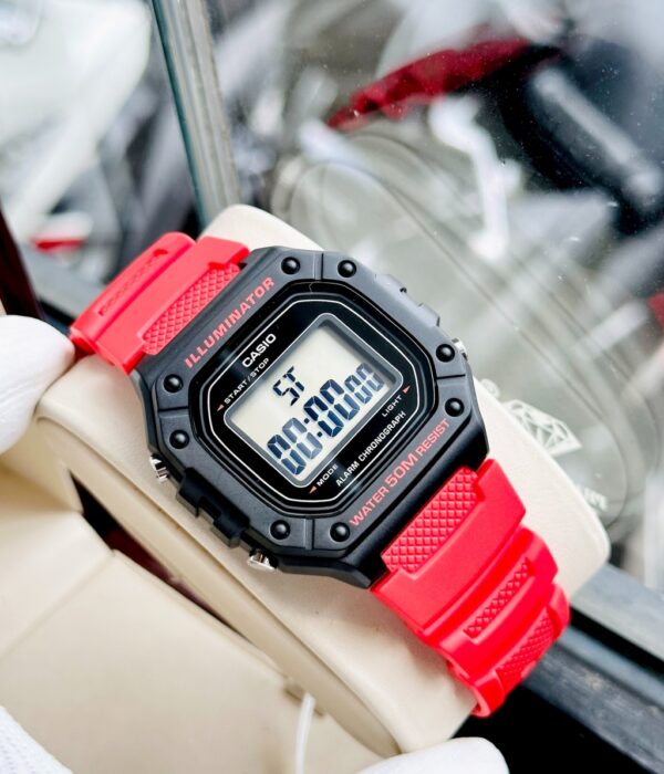 Đồng hồ Casio W-218H-4BVDF Nam máy Pin (Quartz) Dây Cao Su (Nhựa) mặt Vuông chính hãng