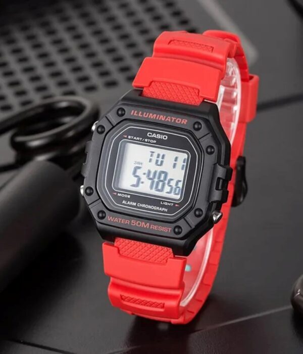 Đồng hồ Casio W-218H-4BVDF Nam máy Pin (Quartz) Dây Cao Su (Nhựa) mặt Vuông chính hãng