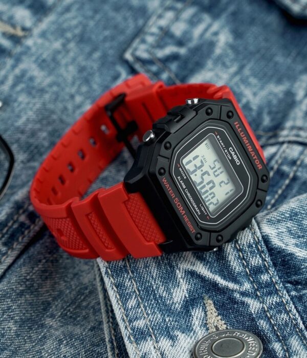 Đồng hồ Casio W-218H-4BVDF Nam máy Pin (Quartz) Dây Cao Su (Nhựa) mặt Vuông chính hãng