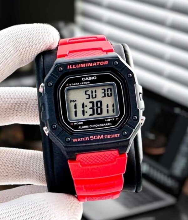 Đồng hồ Casio W-218H-4BVDF Nam máy Pin (Quartz) Dây Cao Su (Nhựa) mặt Vuông chính hãng
