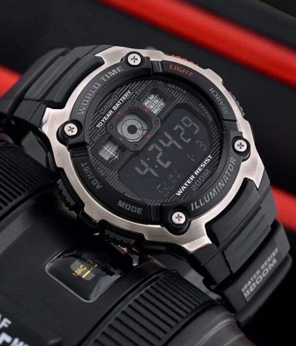 Đồng hồ Casio AE-2000W-1BVDF Nam máy Pin (Quartz) Dây Cao Su (Nhựa) mặt Tròn chính hãng