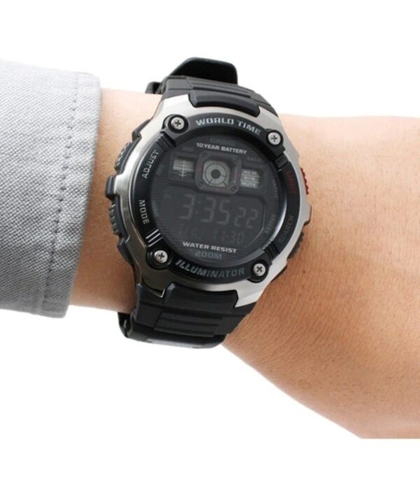 Đồng hồ Casio AE-2000W-1BVDF Nam máy Pin (Quartz) Dây Cao Su (Nhựa) mặt Tròn chính hãng