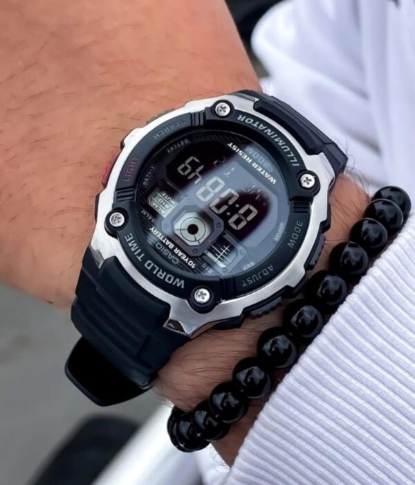 Đồng hồ Casio AE-2000W-1BVDF Nam máy Pin (Quartz) Dây Cao Su (Nhựa) mặt Tròn chính hãng