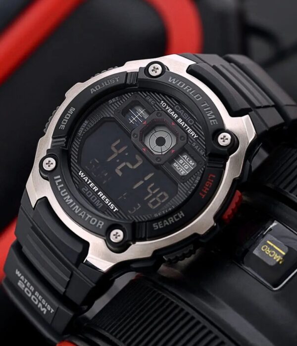 Đồng hồ Casio AE-2000W-1BVDF Nam máy Pin (Quartz) Dây Cao Su (Nhựa) mặt Tròn chính hãng
