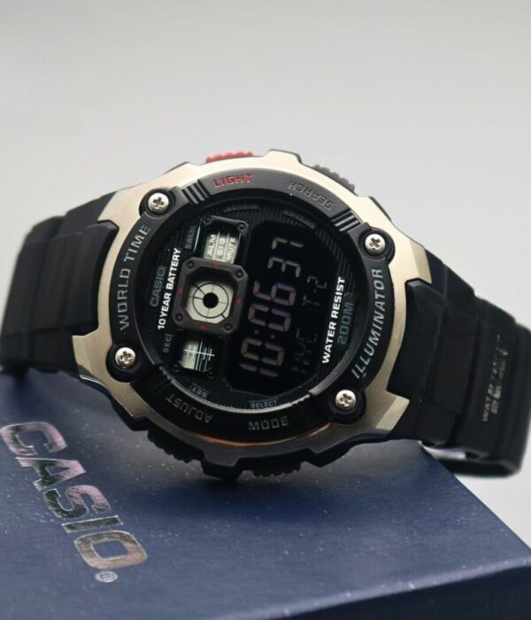 Đồng hồ Casio AE-2000W-1BVDF Nam máy Pin (Quartz) Dây Cao Su (Nhựa) mặt Tròn chính hãng
