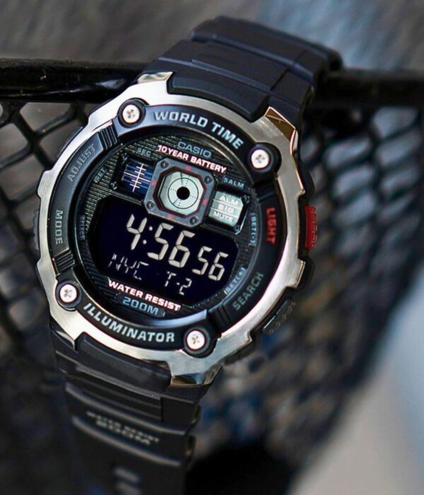 Đồng hồ Casio AE-2000W-1BVDF Nam máy Pin (Quartz) Dây Cao Su (Nhựa) mặt Tròn chính hãng