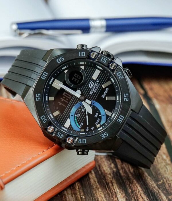 Đồng hồ Casio ECB-10PB-1ADF Nam máy Pin (Quartz) Dây Cao Su (Nhựa) mặt Bát Giác chính hãng
