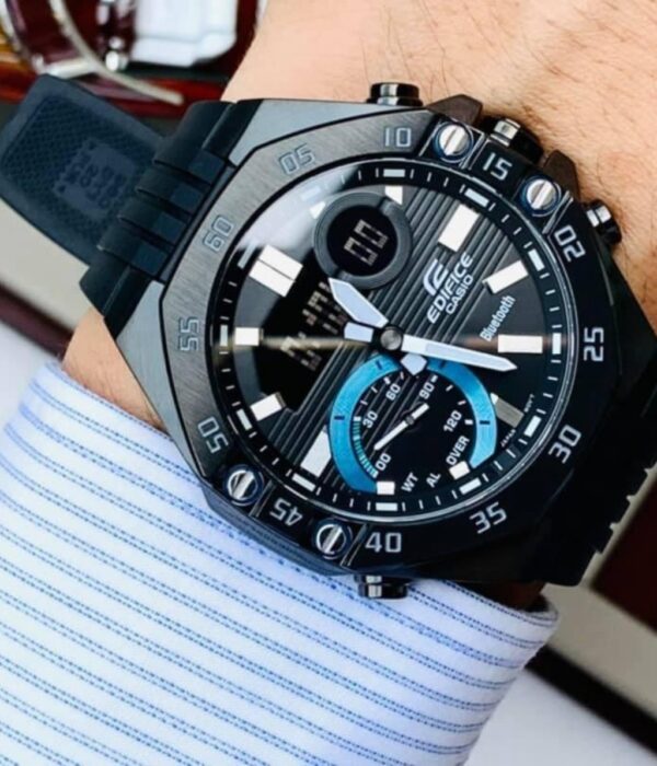 Đồng hồ Casio ECB-10PB-1ADF Nam máy Pin (Quartz) Dây Cao Su (Nhựa) mặt Bát Giác chính hãng