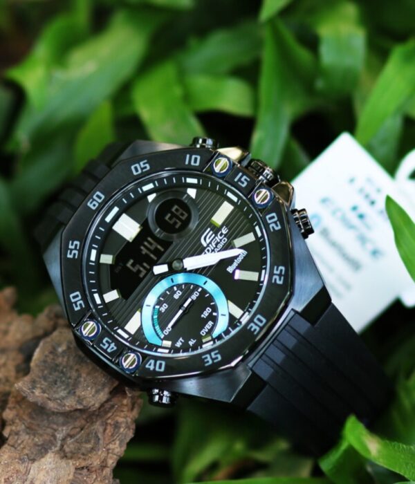 Đồng hồ Casio ECB-10PB-1ADF Nam máy Pin (Quartz) Dây Cao Su (Nhựa) mặt Bát Giác chính hãng