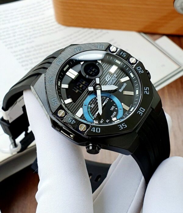 Đồng hồ Casio ECB-10PB-1ADF Nam máy Pin (Quartz) Dây Cao Su (Nhựa) mặt Bát Giác chính hãng