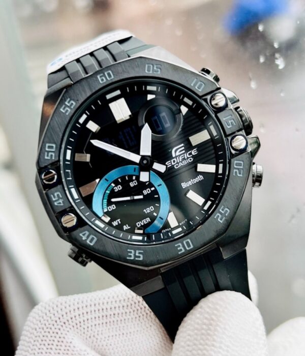 Đồng hồ Casio ECB-10PB-1ADF Nam máy Pin (Quartz) Dây Cao Su (Nhựa) mặt Bát Giác chính hãng
