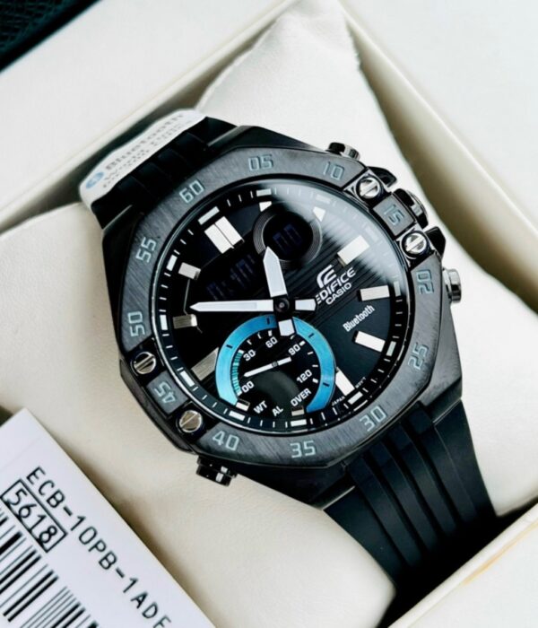 Đồng hồ Casio ECB-10PB-1ADF Nam máy Pin (Quartz) Dây Cao Su (Nhựa) mặt Bát Giác chính hãng