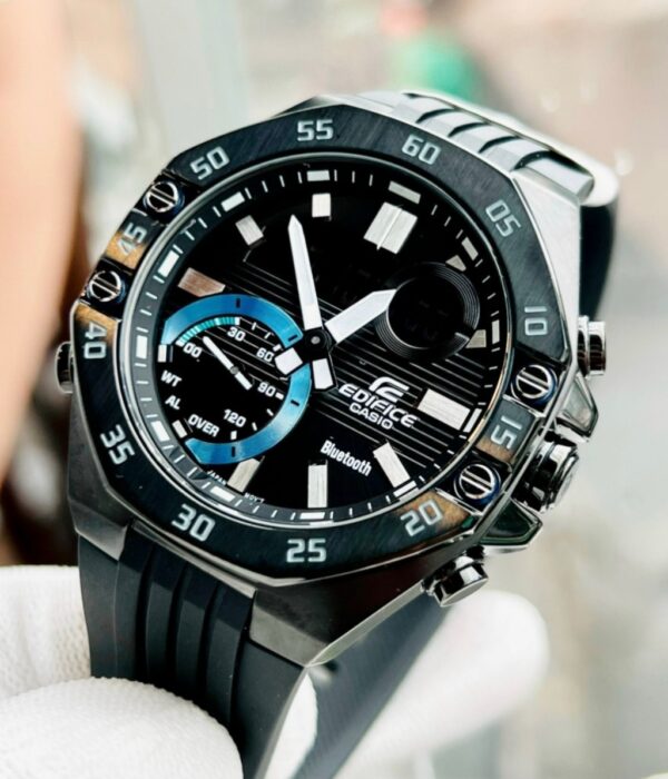 Đồng hồ Casio ECB-10PB-1ADF Nam máy Pin (Quartz) Dây Cao Su (Nhựa) mặt Bát Giác chính hãng