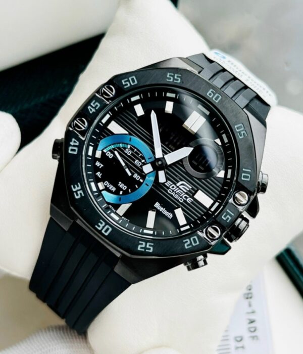 Đồng hồ Casio ECB-10PB-1ADF Nam máy Pin (Quartz) Dây Cao Su (Nhựa) mặt Bát Giác chính hãng