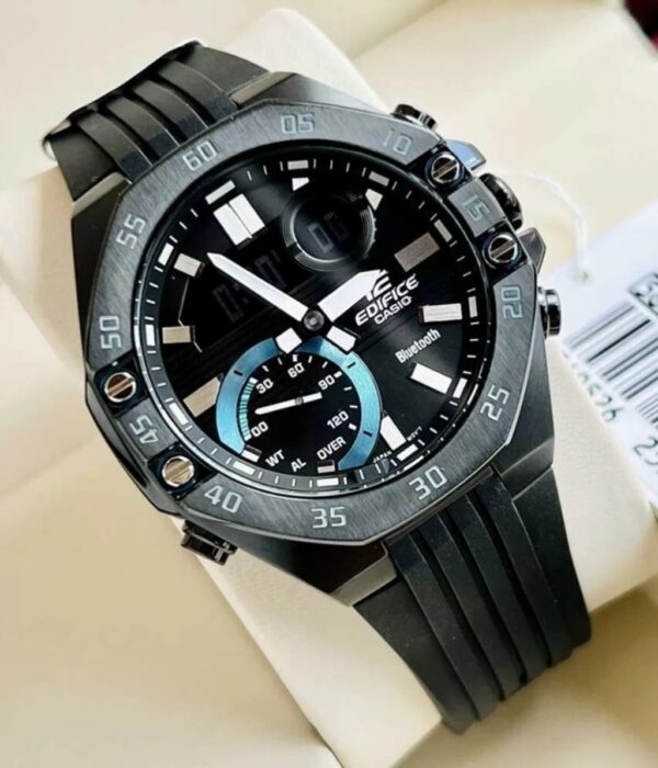 Đồng hồ Casio ECB-10PB-1ADF Nam máy Pin (Quartz) Dây Cao Su (Nhựa) mặt Bát Giác chính hãng