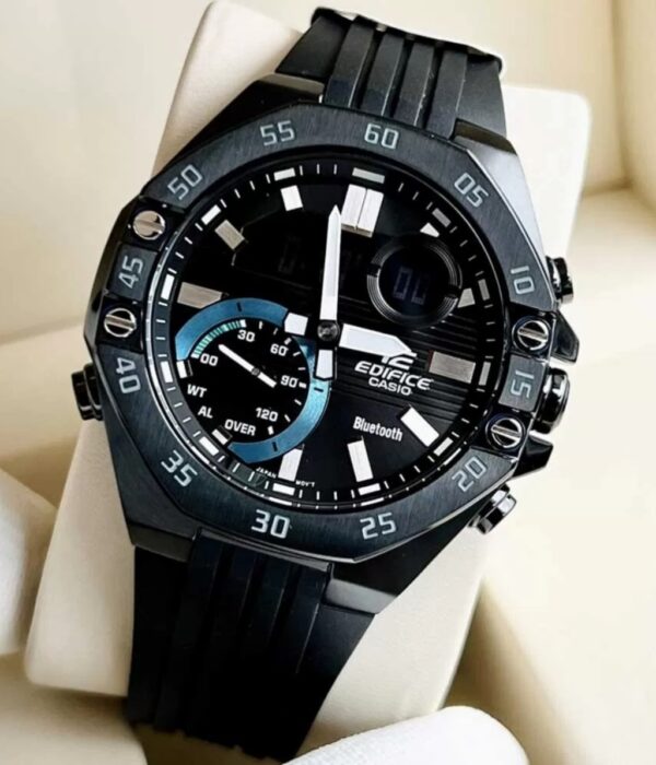 Đồng hồ Casio ECB-10PB-1ADF Nam máy Pin (Quartz) Dây Cao Su (Nhựa) mặt Bát Giác chính hãng