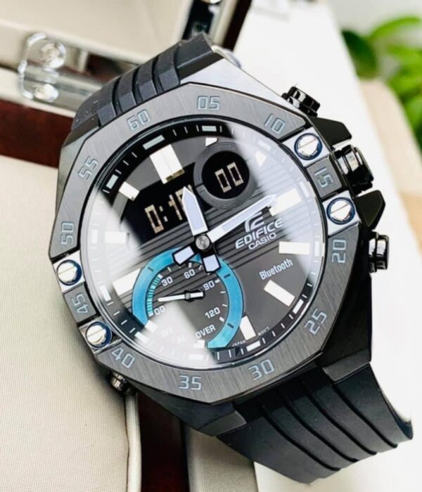 Đồng hồ Casio ECB-10PB-1ADF Nam máy Pin (Quartz) Dây Cao Su (Nhựa) mặt Bát Giác chính hãng
