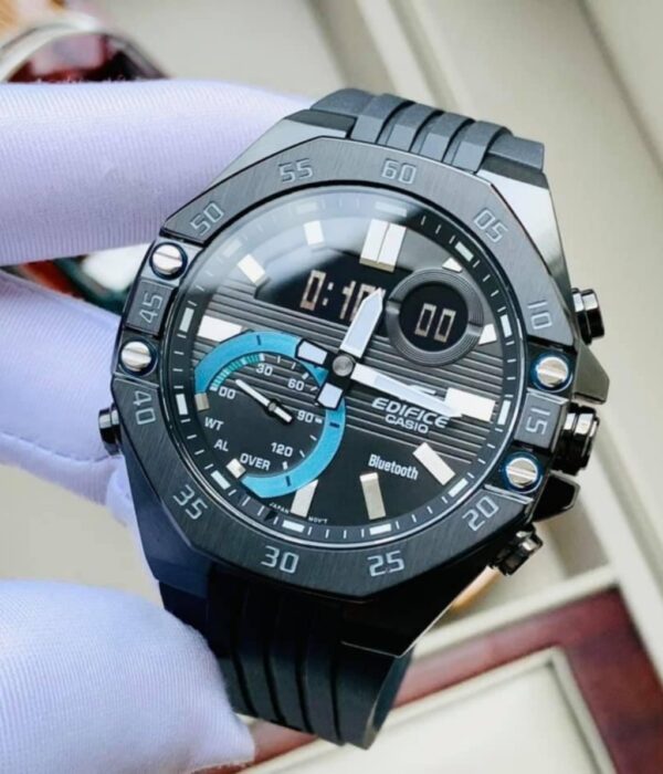 Đồng hồ Casio ECB-10PB-1ADF Nam máy Pin (Quartz) Dây Cao Su (Nhựa) mặt Bát Giác chính hãng