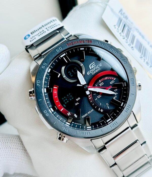 Đồng hồ Casio ECB-900DB-1ADR Nam máy Solar (Năng Lượng Ánh Sáng Mặt Trời) Dây Inox (Thép Không Gỉ) mặt Tròn chính hãng