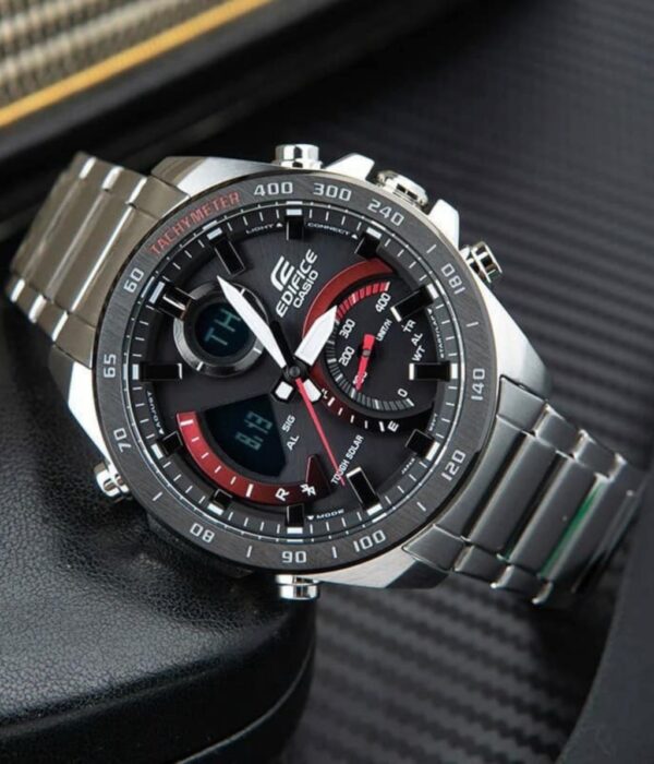 Đồng hồ Casio ECB-900DB-1ADR Nam máy Solar (Năng Lượng Ánh Sáng Mặt Trời) Dây Inox (Thép Không Gỉ) mặt Tròn chính hãng
